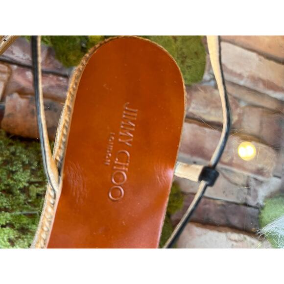 JIMMY CHOO Black Drive Strappy Espadrilles SZ 37 - Picture 13 of 14